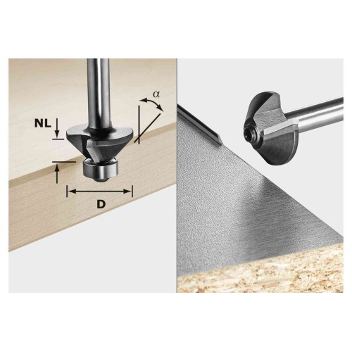 Chamfer cutter  S8 HW 45Â° D26-KL OFK