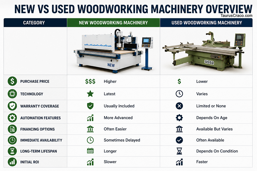 New  vs Used Woodworking Machinery Overview